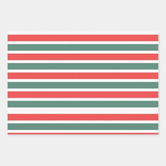 Weihnachten - Leckereien und Streifen Geschenkpapier Set (Vorderseite)