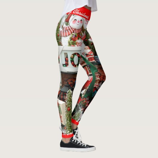 Weihnachten Leggings personalisieren Let It Snow!  (Rechts)