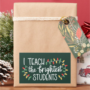 Weihnachten lehre ich den Brightesten Schülern Rechteckiger Aufkleber
