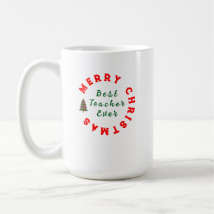 Weihnachten-Lehrer-Dankbarkeits-Zitat-Typografie Kaffeetasse
