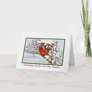 Weihnachten, Lehrer, Kardinals-Vogel, Schnee, Feiertagskarte
