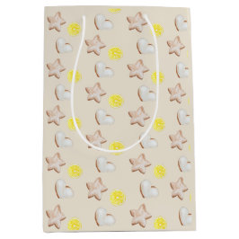 Weihnachten Lemon Ginger Brot Wasserfarbe Mittlere Geschenktüte