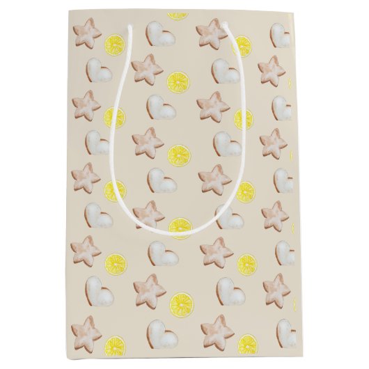 Weihnachten Lemon Ginger Brot Wasserfarbe Mittlere Geschenktüte (Vorderseite)