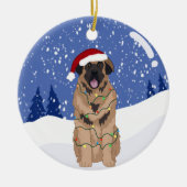 Weihnachten Leonberger  Keramik Ornament (Vorne)