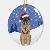 Weihnachten Leonberger  Keramik Ornament (Links)
