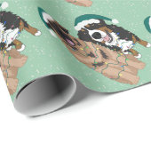 Weihnachten - Leonberger und Berner Hund Geschenkpapier (Rolleneckpunkt)