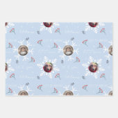 Weihnachten "Let it now" 2 Custom Foto Snowflake Geschenkpapier Set (Vorderseite 3)