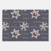 Weihnachten "Let it now" 2 Custom Foto Snowflake Geschenkpapier Set (Vorderseite 2)