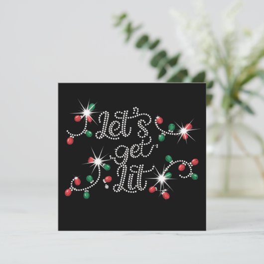 Weihnachten Let's Get Lit Rhinestone Mega Bling (Stehend Vorderseite)
