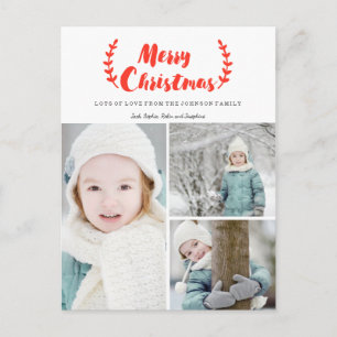 Weihnachten Lettering Feiertags-Postkarte