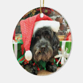 Weihnachten - Lhasa Apso - Elf Keramikornament (Links)