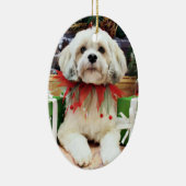 Weihnachten - Lhasa Apso - Muffie Keramikornament (Rechts)
