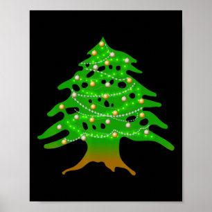 Weihnachten Libanesischer Baum Libanon Fahne Weihn Poster