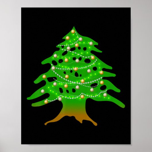 Weihnachten Libanesischer Baum Libanon Fahne Weihn Poster (Vorne)