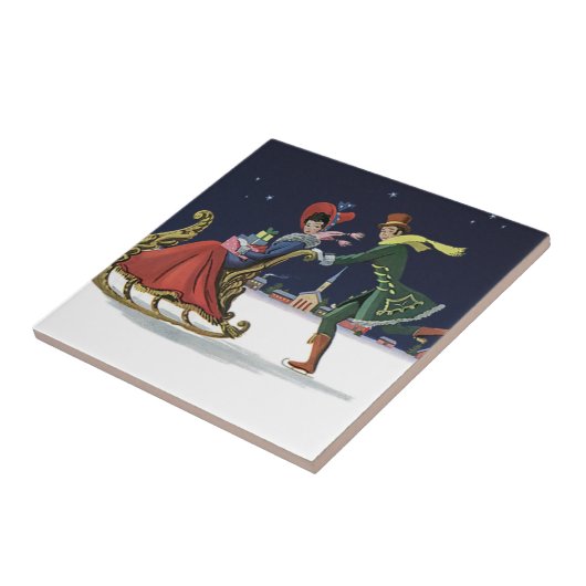 Weihnachten, Liebe Ice Skaten Fliese (Seite)