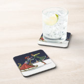 Weihnachten, Liebe Ice Skaten Getränkeuntersetzer (Rechte Seite)