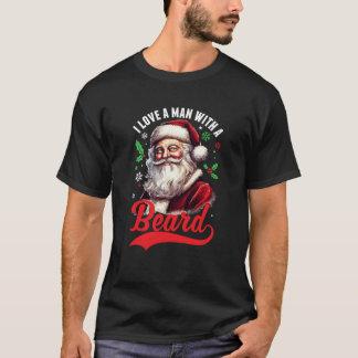 Weihnachten Liebe ich einen Mann mit Bart Weihnach T-Shirt