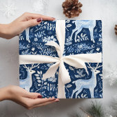Weihnachten Liebe monochromatisch blau weiß Geschenkpapier