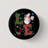 Weihnachten Liebe Nurse Niedlich Medical Snowman H Button (Vorderseite)