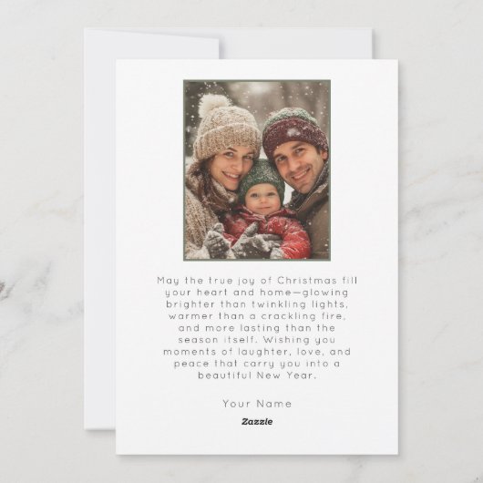 Weihnachten Liebe Rustikale Minimale Foto Grüne (Rückseite)