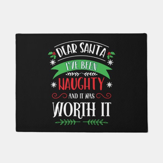 Weihnachten Liebe Santa I_ve war naughty Funny Xma Fußmatte (Vorderseite)
