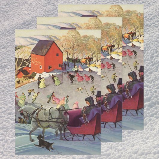 Weihnachten, Liebe und Romantik Sleigh Geschenkpapier Set