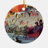 Weihnachten, Liebe und Romantik Sleigh Keramik Ornament (Vorne)