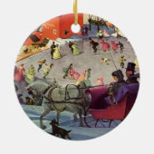 Weihnachten, Liebe und Romantik Sleigh Keramik Ornament (Hinten)