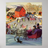 Weihnachten, Liebe und Romantik Sleigh Poster (Vorne)