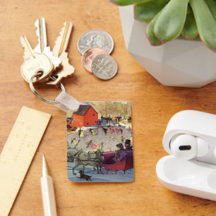 Weihnachten, Liebe und Romantik Sleigh Schlüsselanhänger