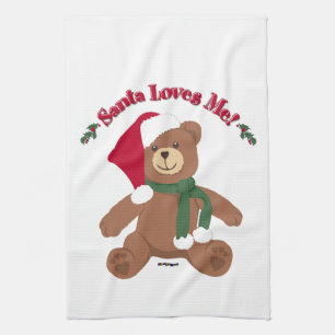 Weihnachten Lieben! Christmas Teddy Bear Geschirrtuch