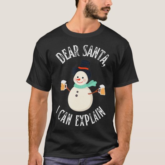 Weihnachten liebt Santa I Can Eplain Snowman Me T-Shirt (Vorderseite)
