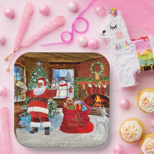 Weihnachten liefert Geschenke Pappteller (Party)