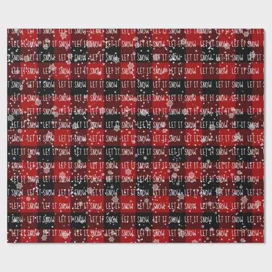 Weihnachten ließ es Schnee Text in Schneeflocken Geschenkpapier (Flach)