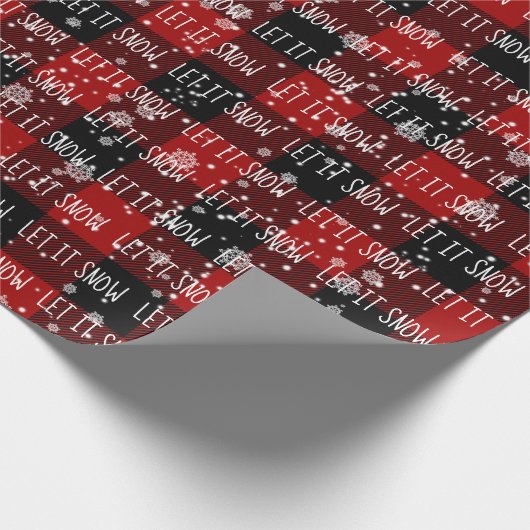 Weihnachten ließ es Schnee Text in Schneeflocken Geschenkpapier (Ecke)