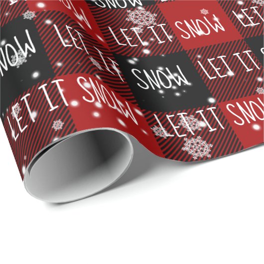 Weihnachten ließ es Schnee Text in Schneeflocken Geschenkpapier (Rolleneckpunkt)