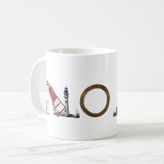 Weihnachten Lighthouse Tasse (Vorderseite Links)