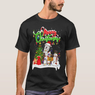 Weihnachten Lighting Matching Santa Barted Collie  T-Shirt