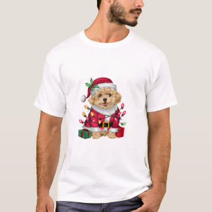 Weihnachten Lighting Santa Maltipoo Dog Weihnachte T-Shirt