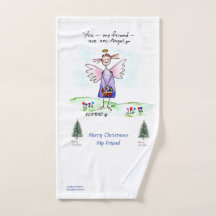 Weihnachten Lila Engel Zeichnend "You My Friend"  