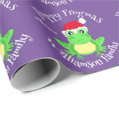 Weihnachten Lila Frosch Weihnachtsmannmütze Neuhei Geschenkpapier (Rolleneckpunkt)