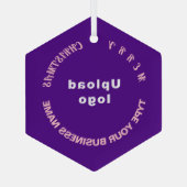 Weihnachten Lila Glas Hexagon Ornament (Rückseite)