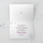 Weihnachten, Lila Hangschmuck/Schneeflocken Karte (Innenseite)