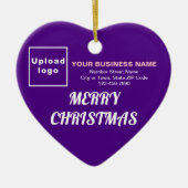 Weihnachten Lila Herzform Keramik Ornament (Vorne)