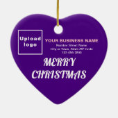 Weihnachten Lila Herzform Keramik Ornament (Hinten)