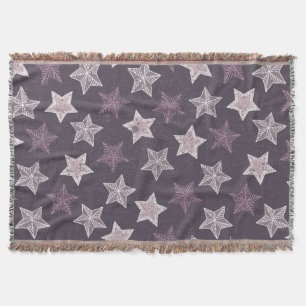 Weihnachten lila Schneeflocken Sterne Muster Decke