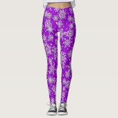 Weihnachten lila Schneeflockenmuster Leggings (Vorderseite)