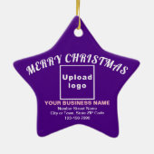 Weihnachten Lila Star Keramik Ornament (Hinten)