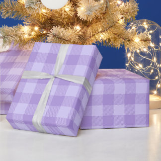 Weihnachten Lila und Blasslila Buffalo-Karo Geschenkpapier