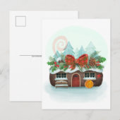 Weihnachten Log House Postkarte (Vorne/Hinten)